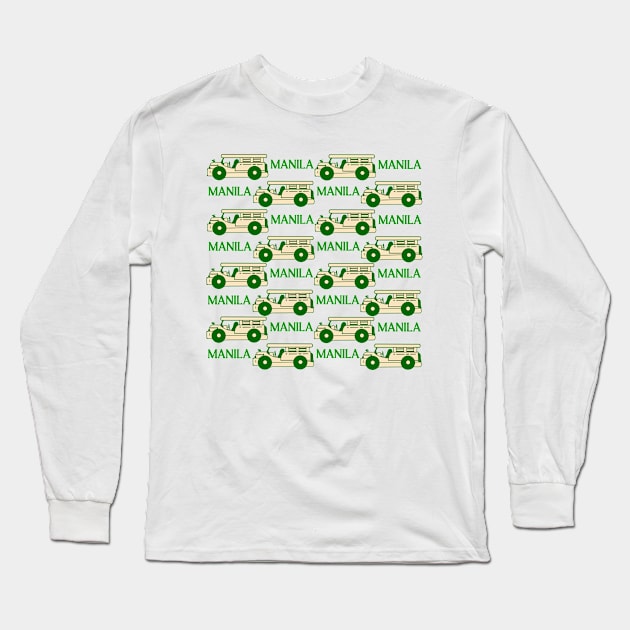 PHILIPPINE JEEPNEY PINOY PATTERN MUG Long Sleeve T-Shirt by Aydapadi Studio